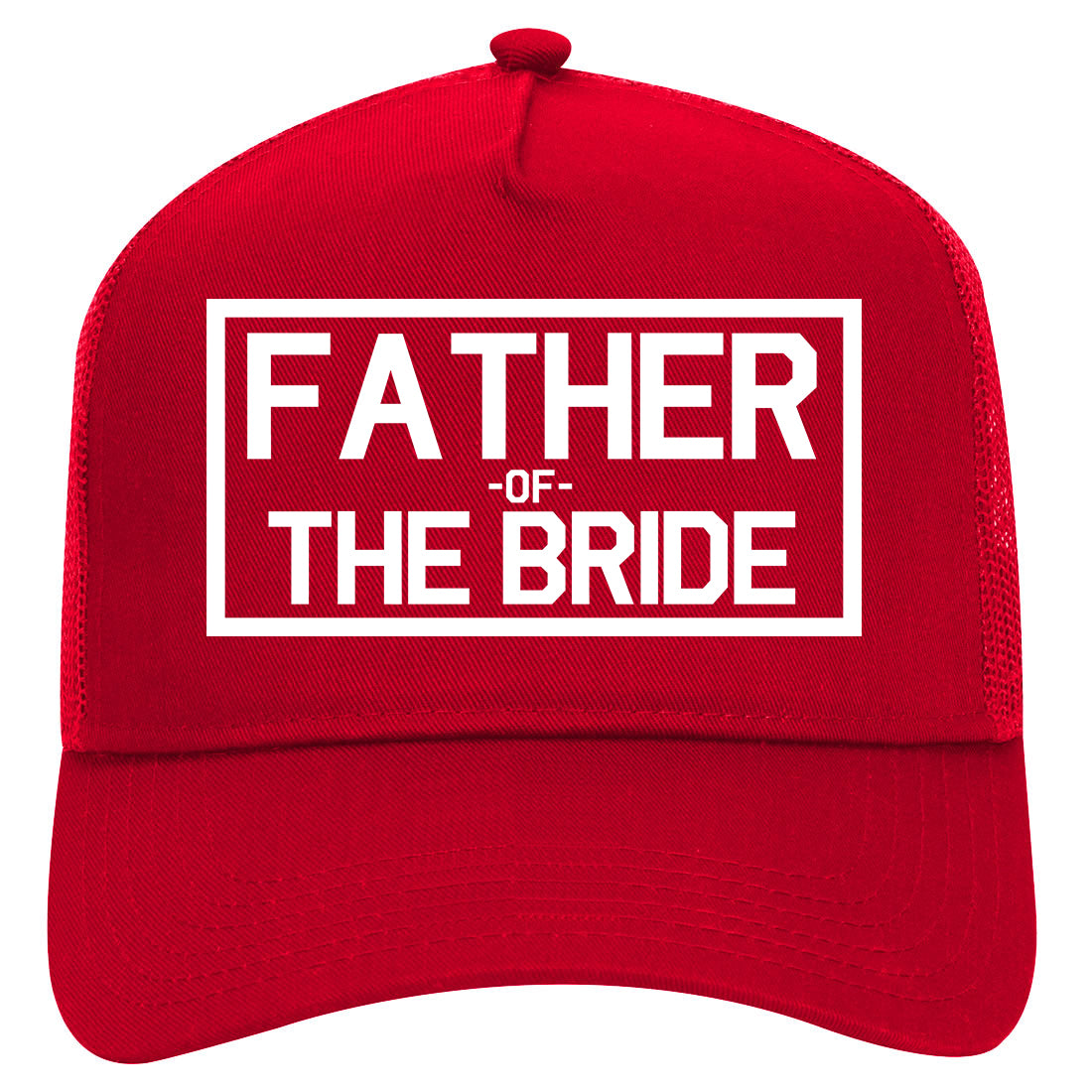 Father Of The Bride Mens Mesh Trucker Hat Red