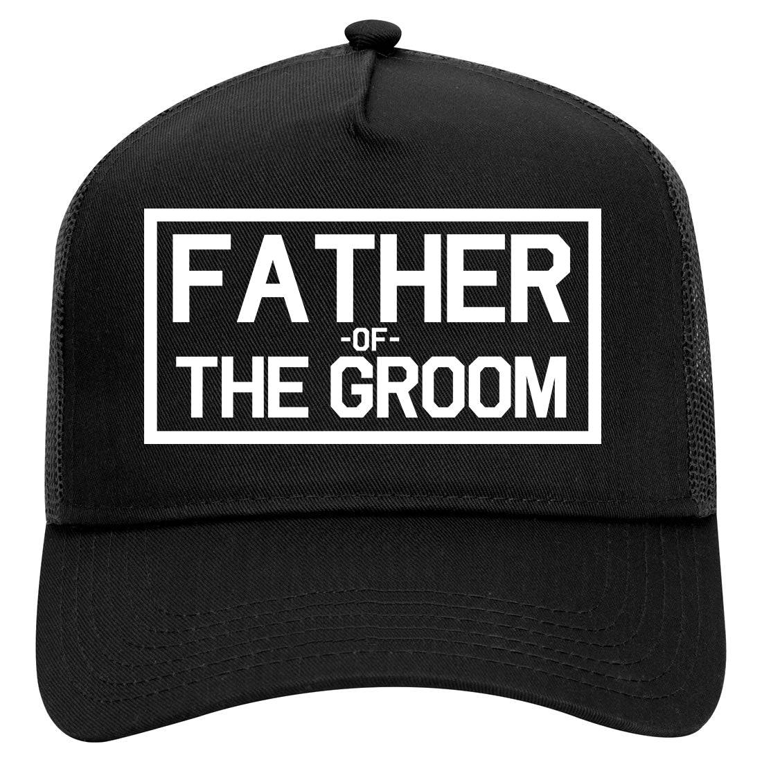 Father Of The Groom Mens Mesh Trucker Hat Black