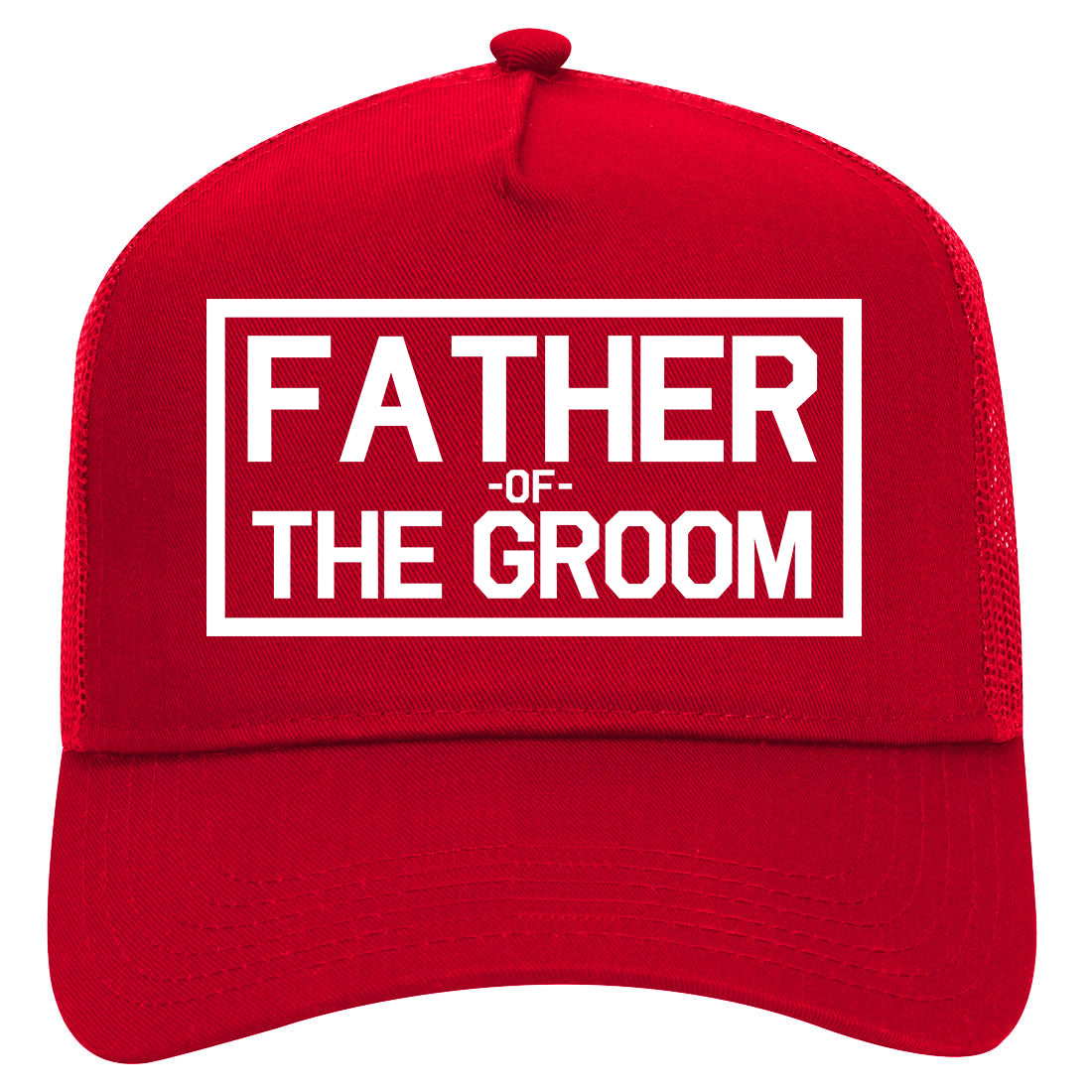 Father Of The Groom Mens Mesh Trucker Hat Red