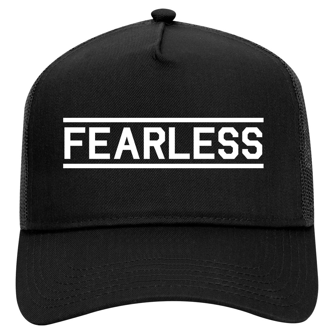 Fearless Gym Mens Mesh Trucker Hat Black