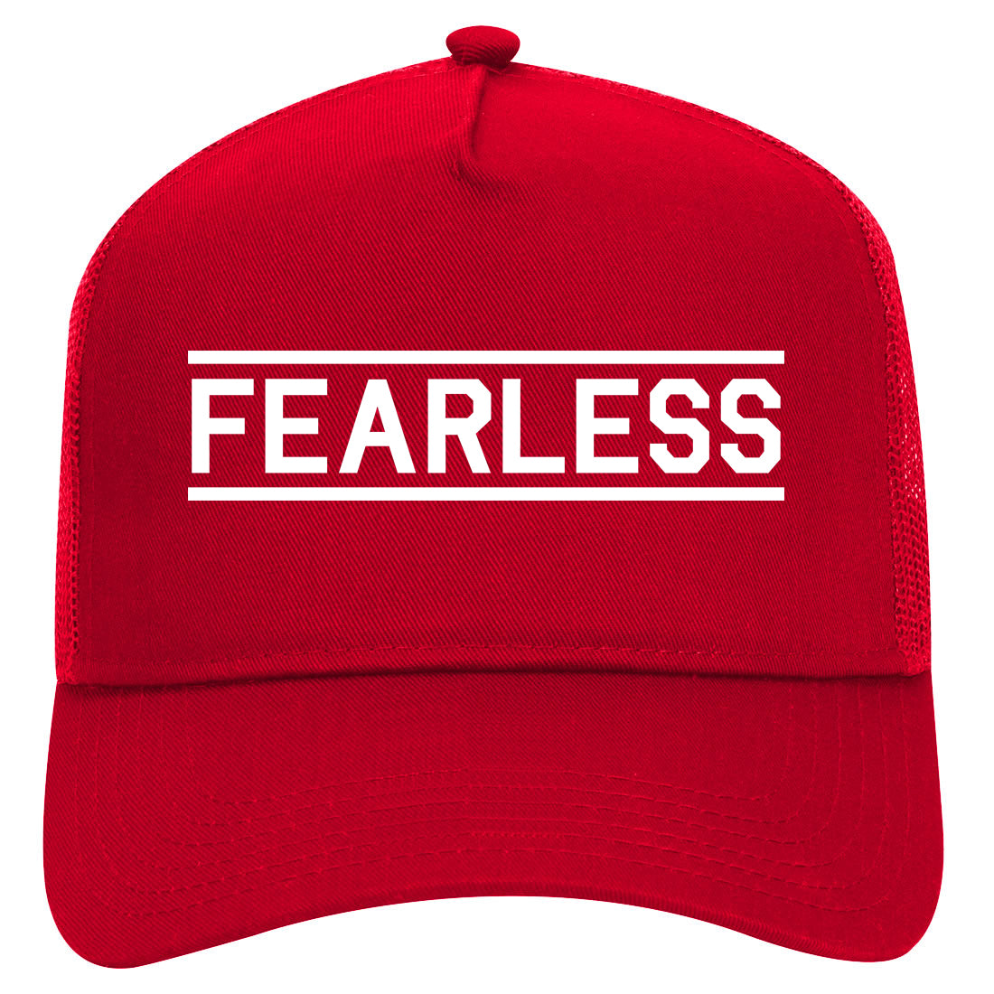 Fearless Gym Mens Mesh Trucker Hat Red