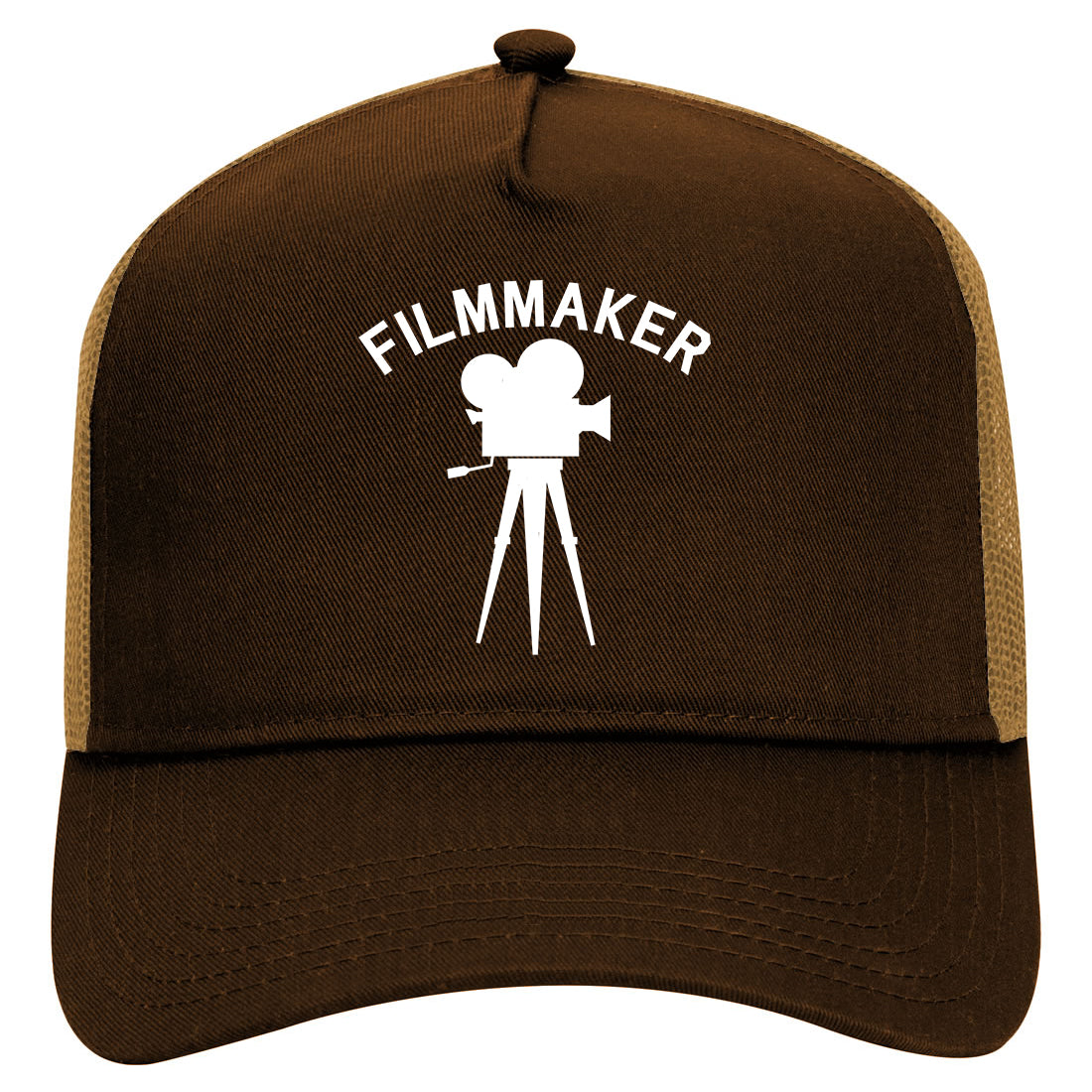 Filmmaker Camera Mens Mesh Trucker Hat Brown