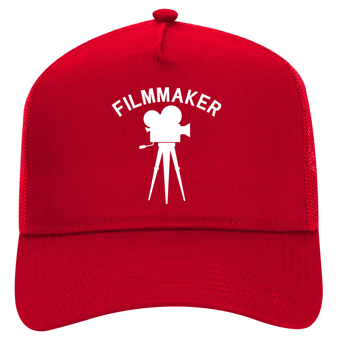 Filmmaker Camera Mens Mesh Trucker Hat Red