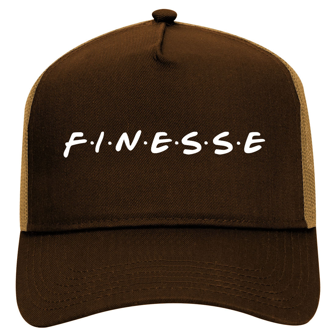Finesse Friends Mens Mesh Trucker Hat Brown