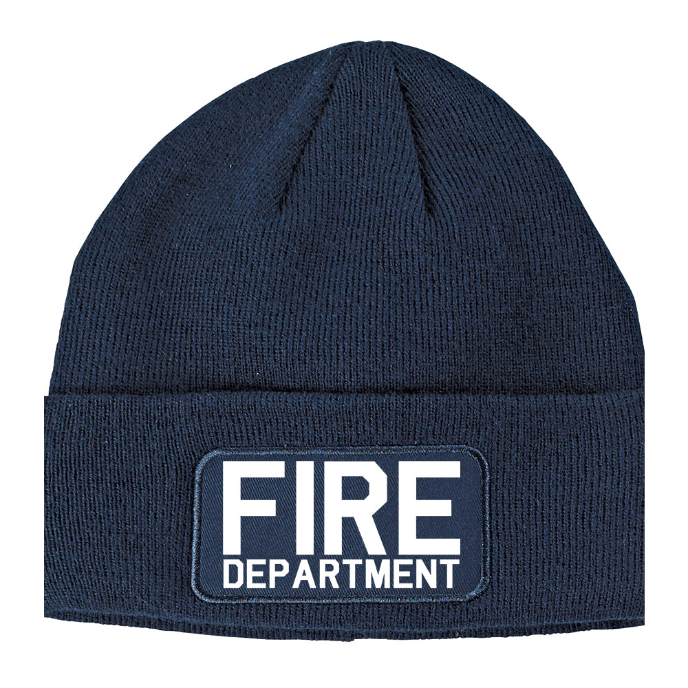 Fire Department Dept Winter Knit Adult Beanie Hat Navy Blue