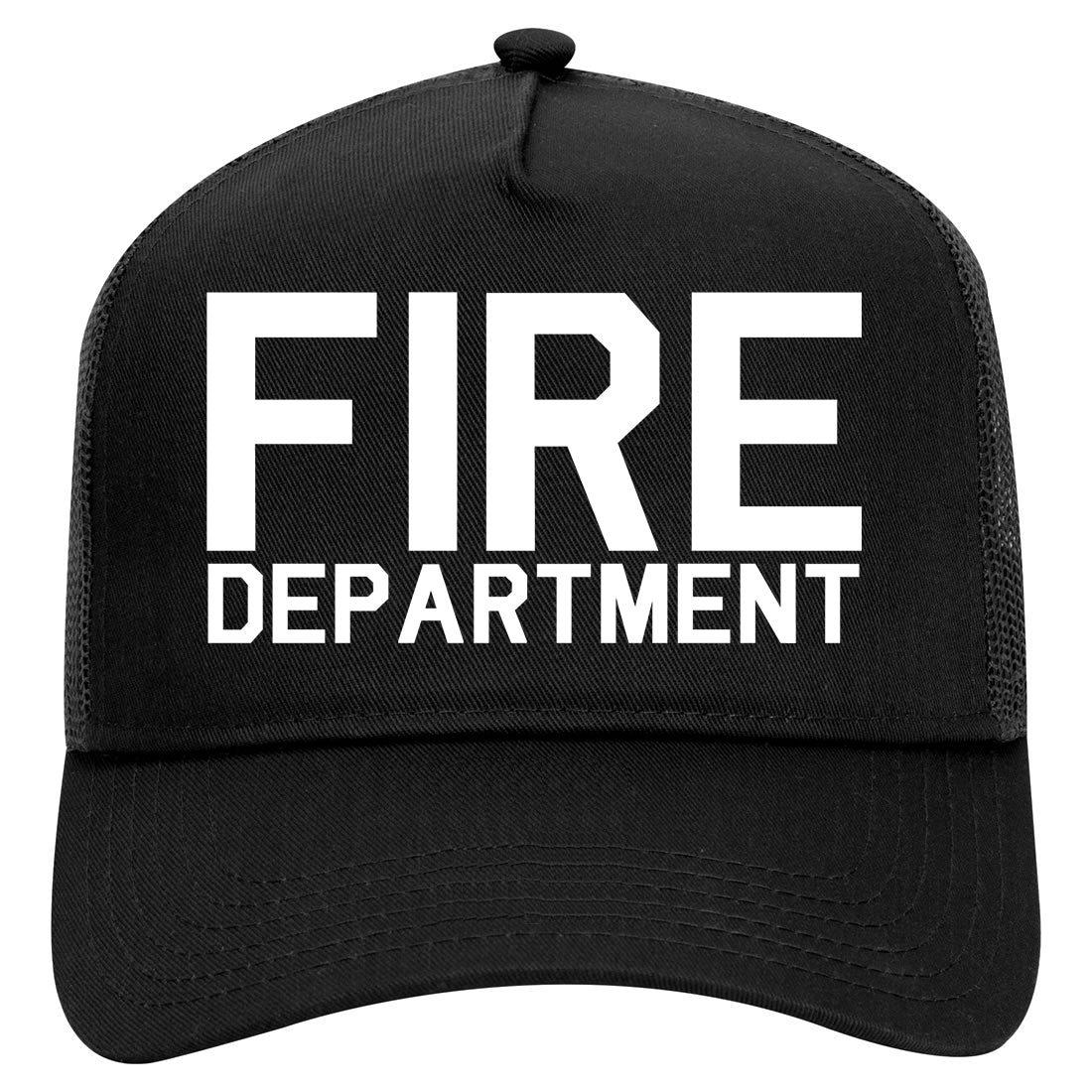 Fire Department Dept Mens Mesh Trucker Hat Black