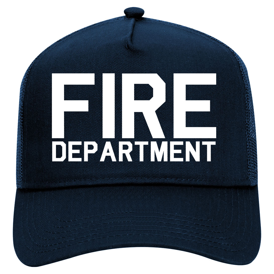 Fire Department Dept Mens Mesh Trucker Hat Navy Blue