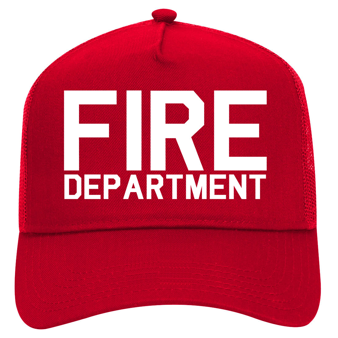 Fire Department Dept Mens Mesh Trucker Hat Red
