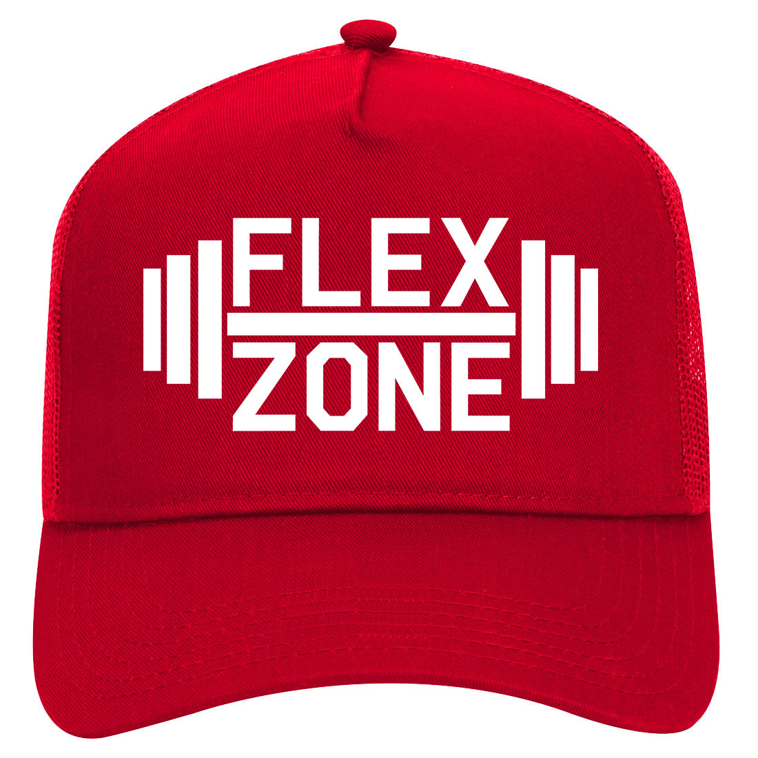 Flex Zone Fitness Gym Mens Mesh Trucker Hat Red