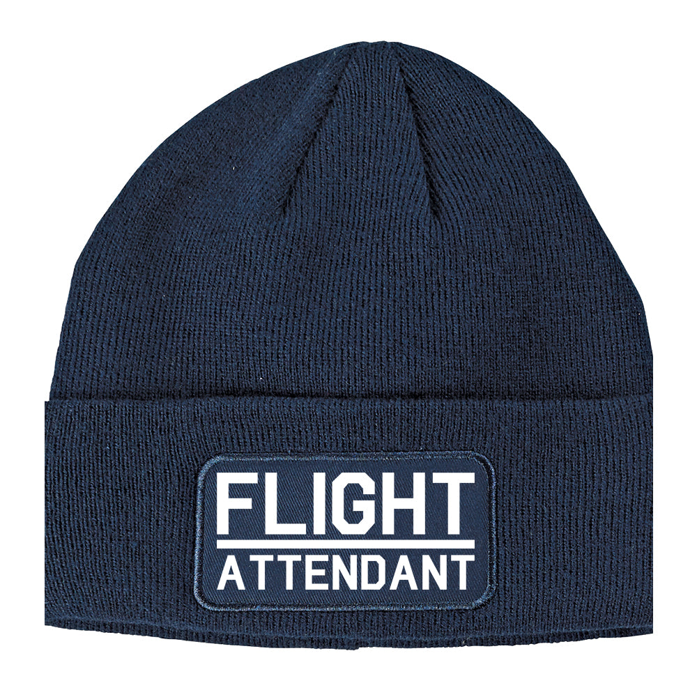 Flight Attendant Stewardess Winter Knit Adult Beanie Hat Navy Blue
