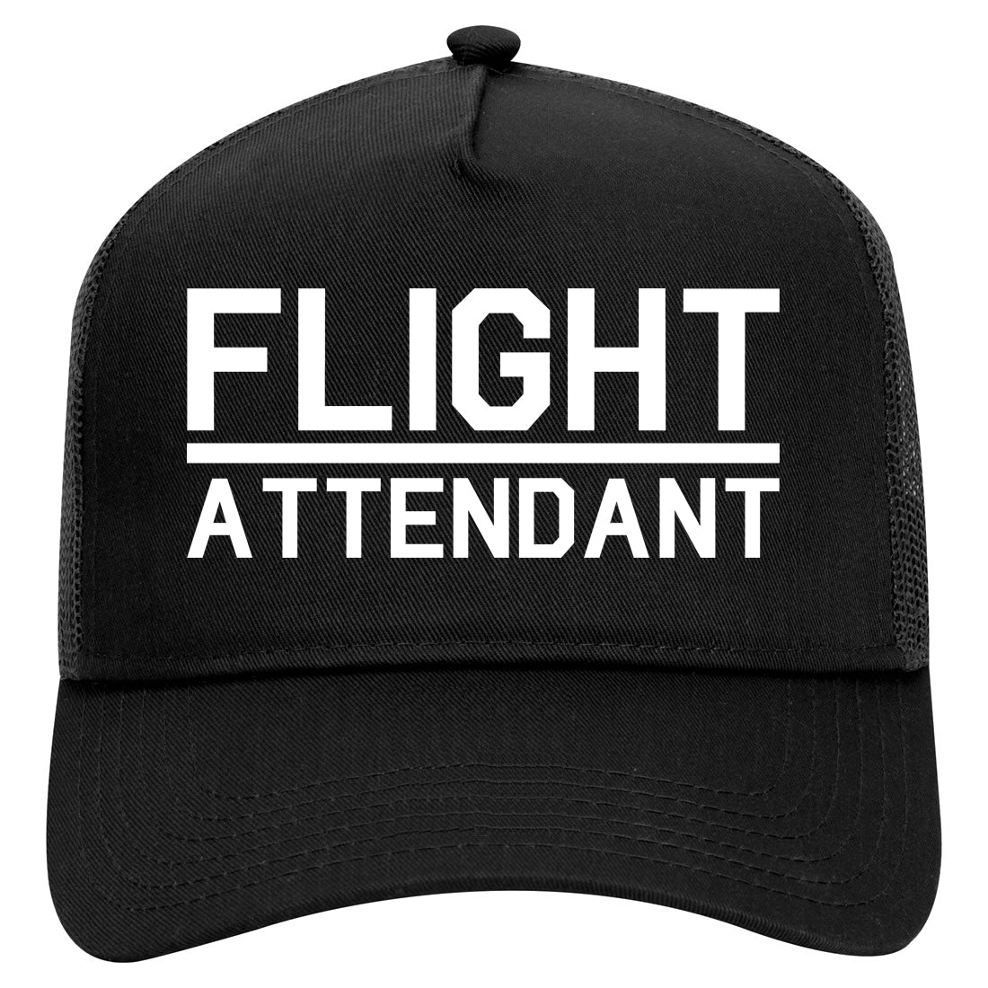 Flight Attendant Stewardess Mens Mesh Trucker Hat Black