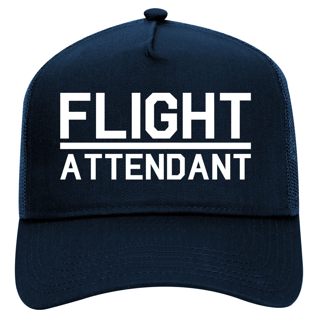 Flight Attendant Stewardess Mens Mesh Trucker Hat Navy Blue