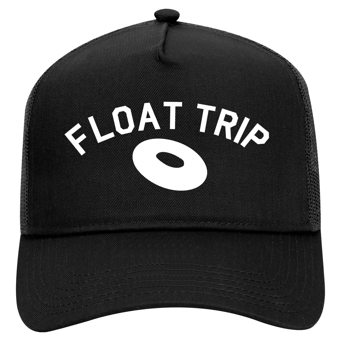 Float Trip River Mens Mesh Trucker Hat Black