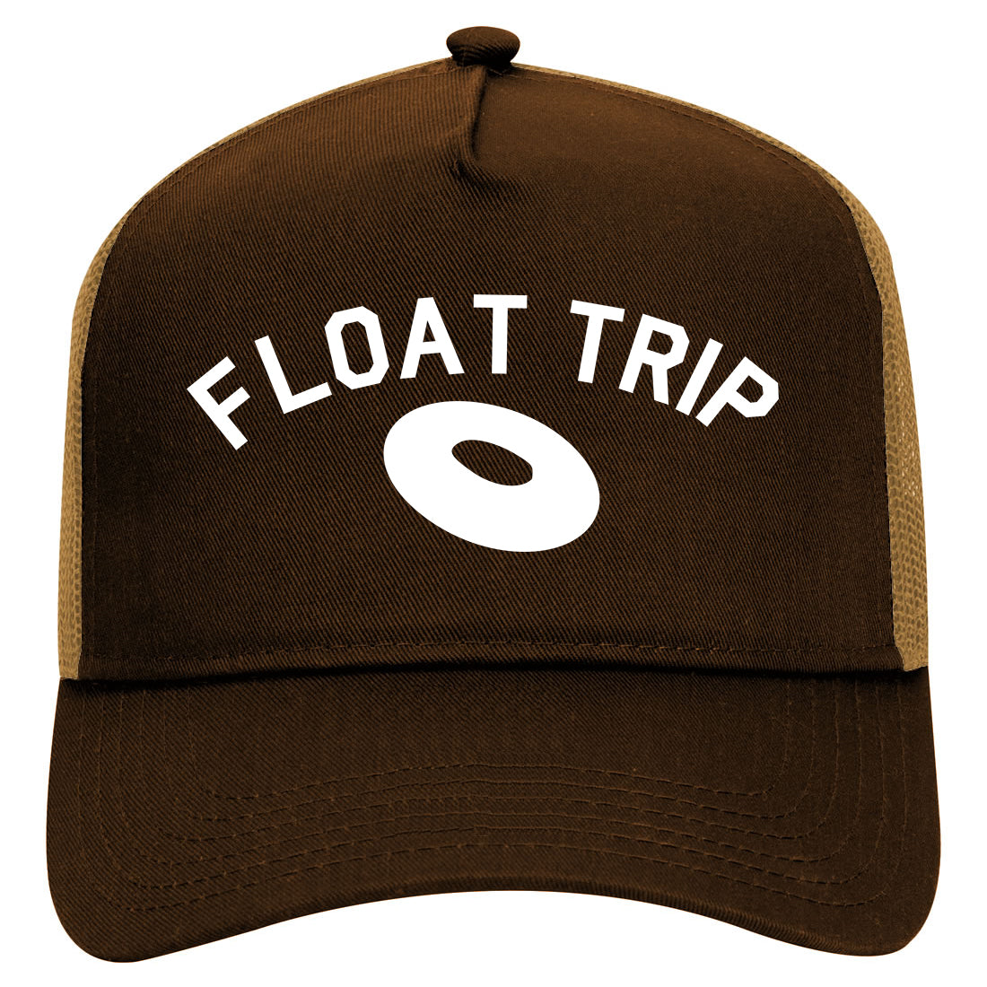 Float Trip River Mens Mesh Trucker Hat Brown