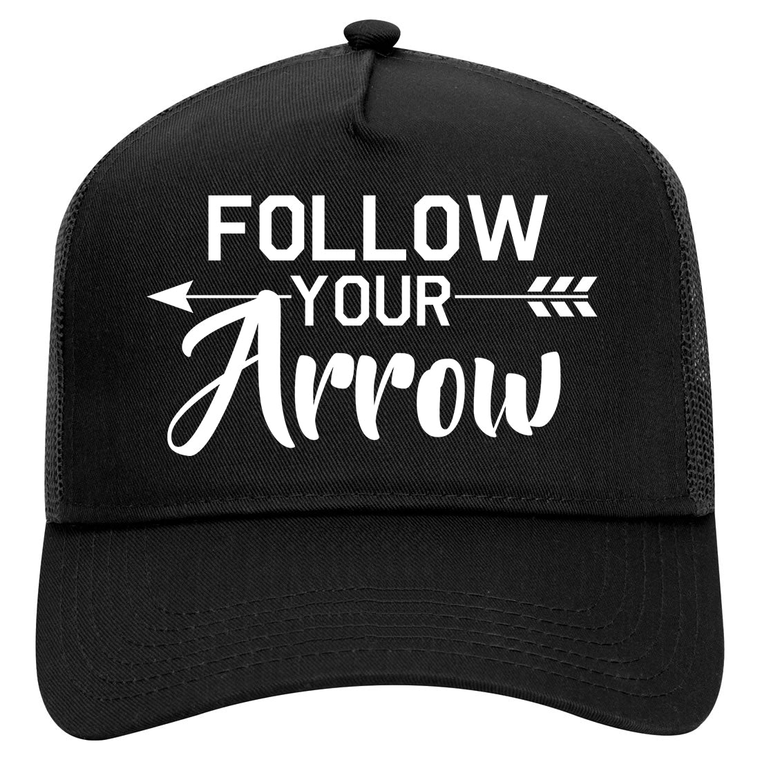 Follow Your Arrow Mens Mesh Trucker Hat Black