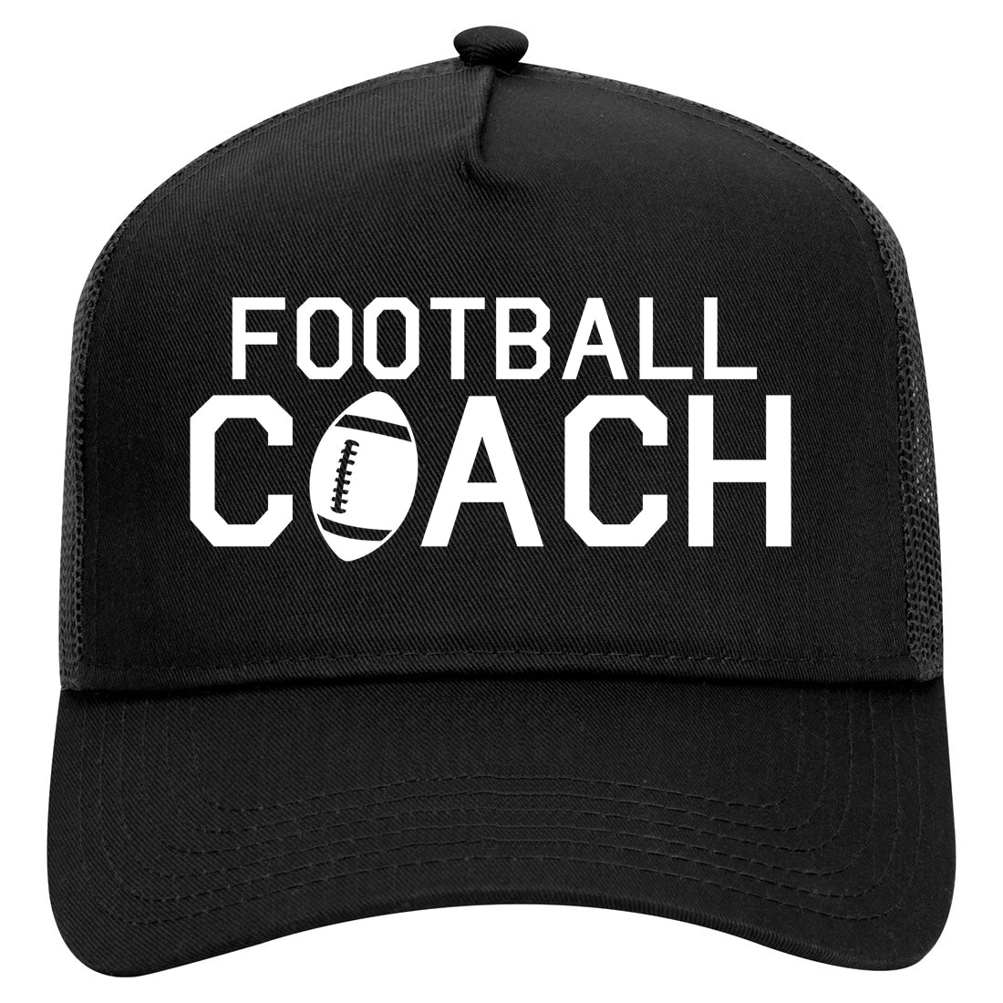 Football Coach Sports Mens Mesh Trucker Hat Black