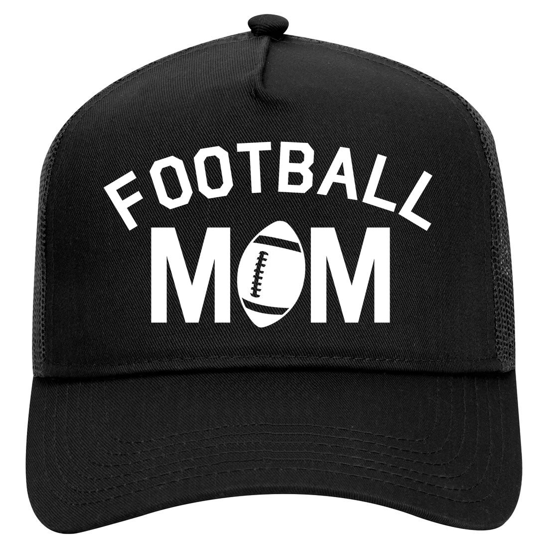 Football Mom Sports Mens Mesh Trucker Hat Black