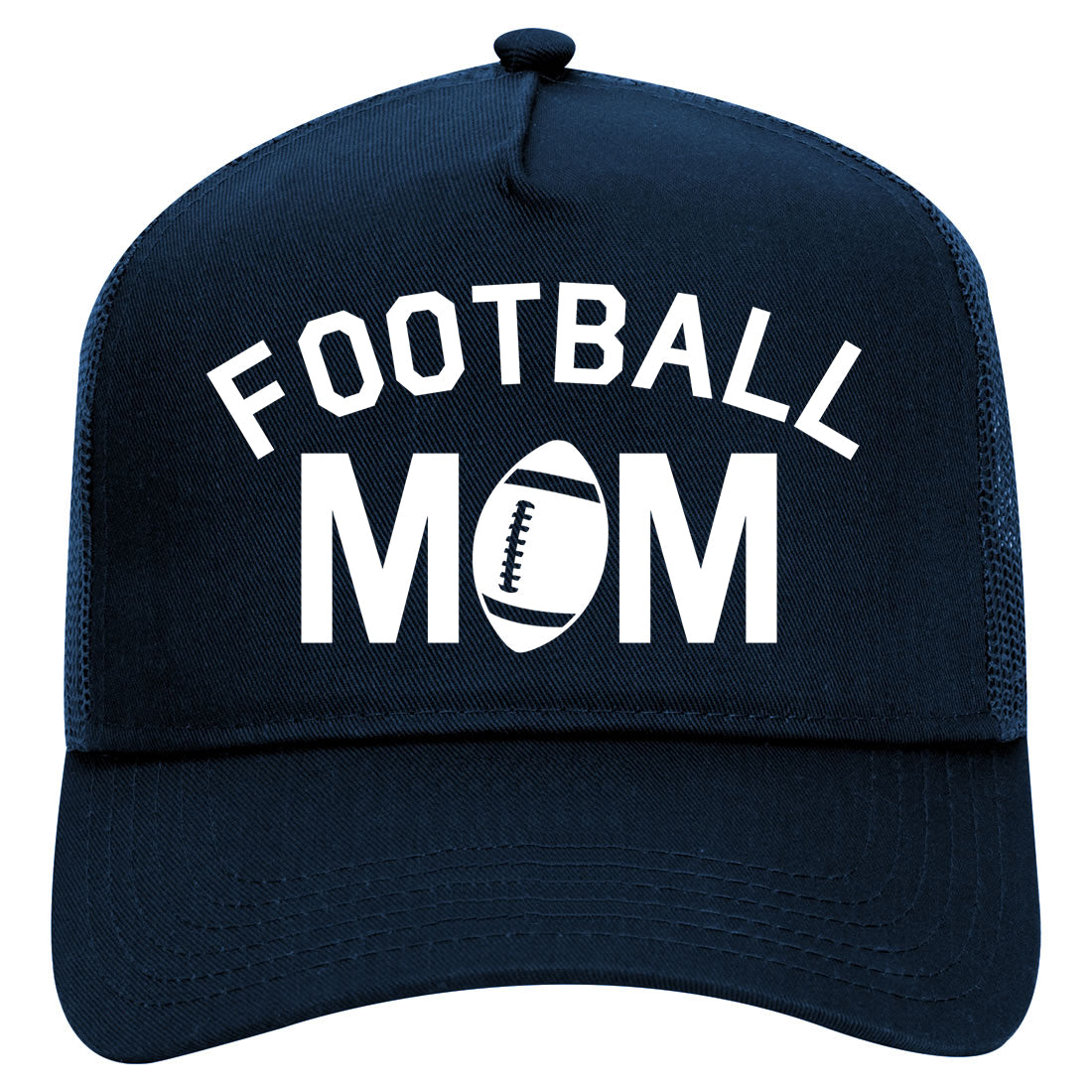 Football Mom Sports Mens Mesh Trucker Hat Navy Blue