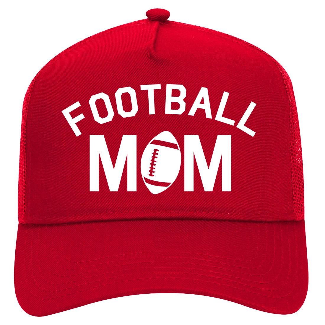 Football Mom Sports Mens Mesh Trucker Hat Red