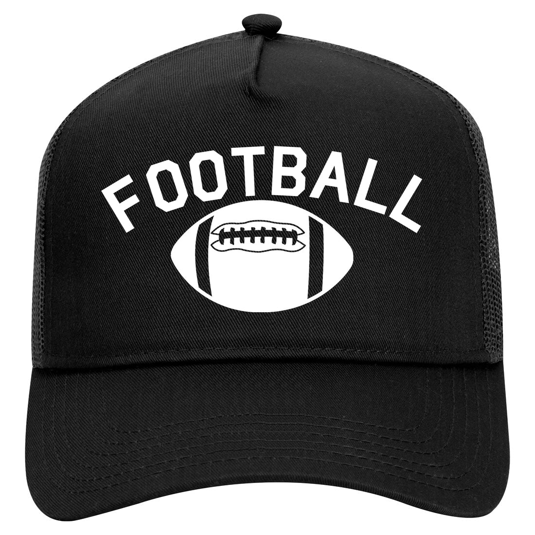 Football Sports Mens Mesh Trucker Hat Black