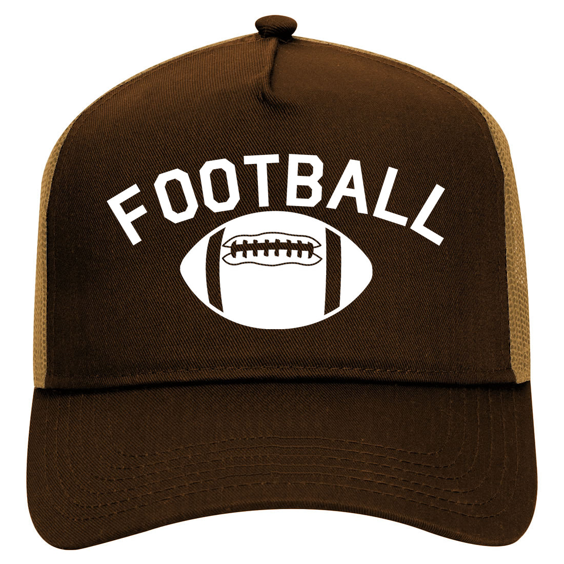 Football Sports Mens Mesh Trucker Hat Brown