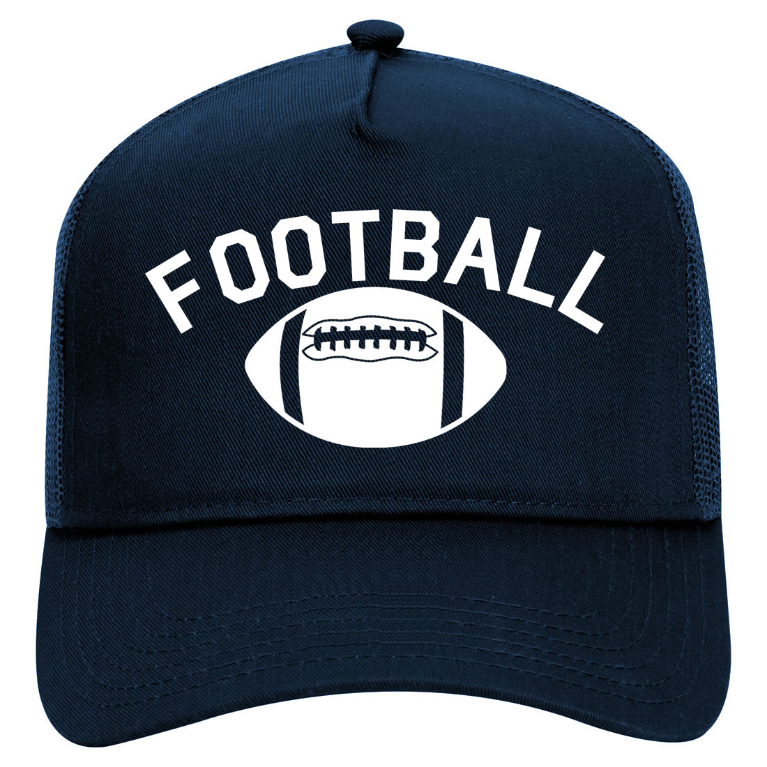 Football Sports Mens Mesh Trucker Hat Navy Blue