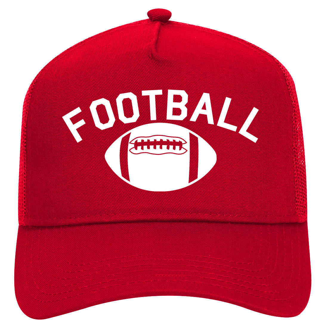 Football Sports Mens Mesh Trucker Hat Red