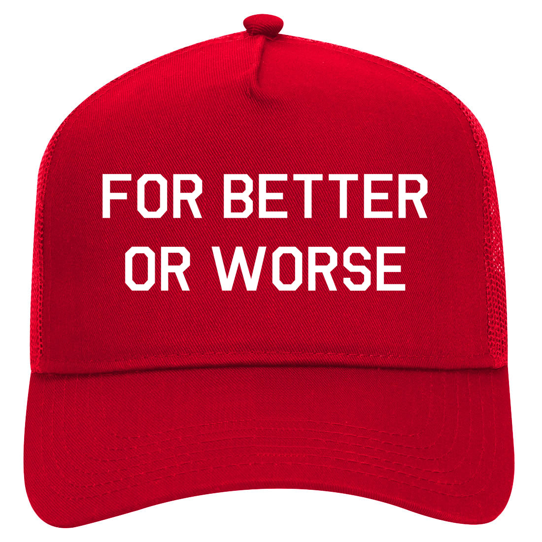 For Better Or Worse Mens Mesh Trucker Hat Red
