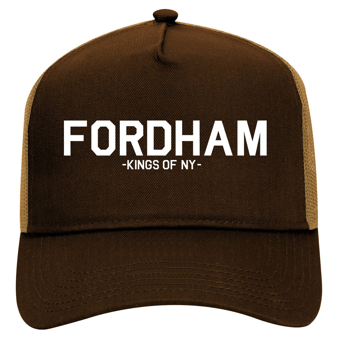 Fordham Rd The Bronx Mens Mesh Trucker Hat Brown