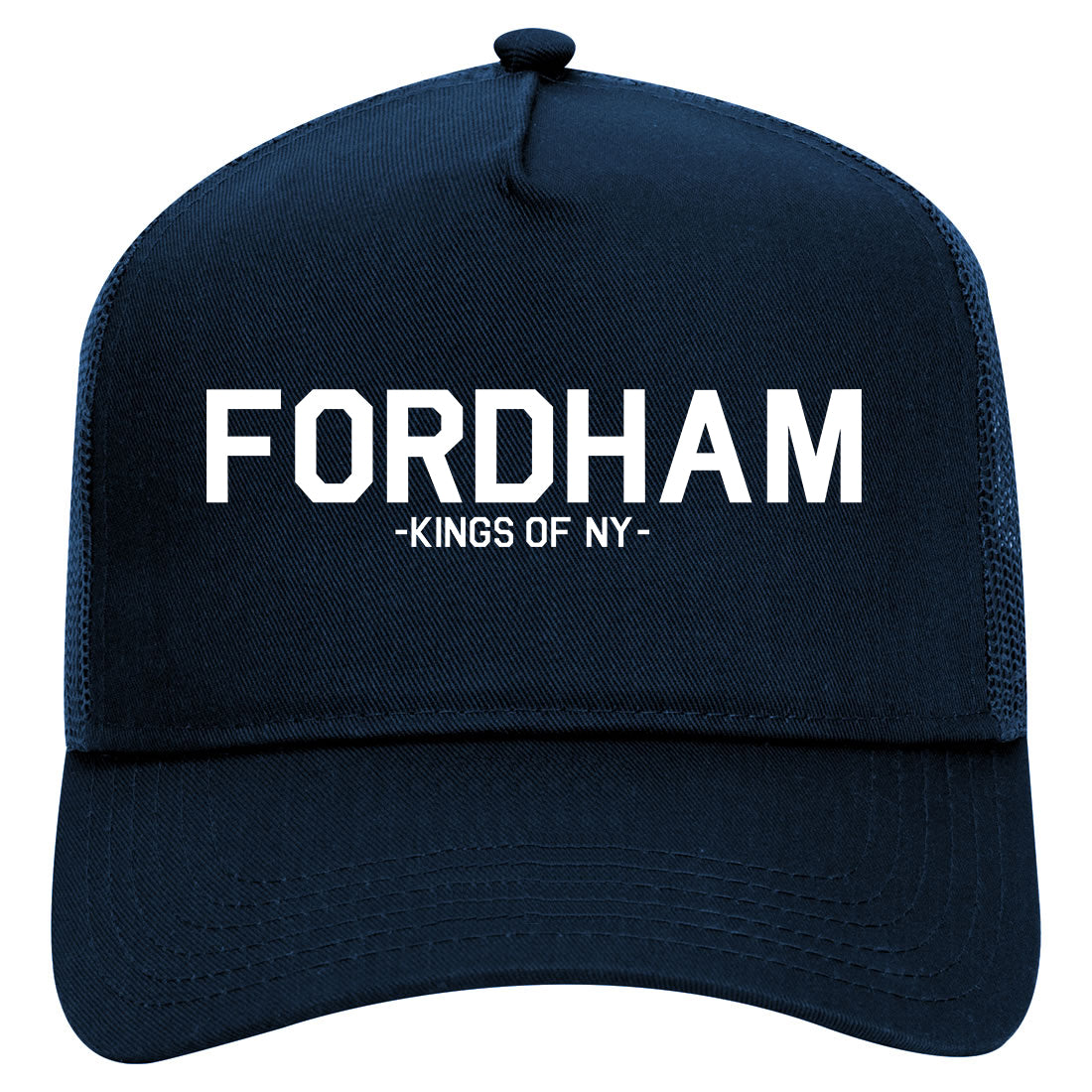 Fordham Rd The Bronx Mens Mesh Trucker Hat Navy Blue