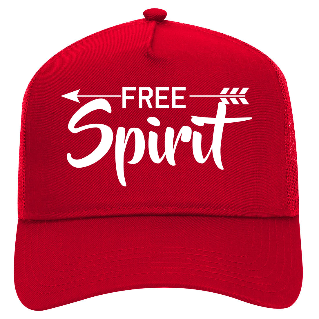 Free Spirit Arrow Mens Mesh Trucker Hat Red