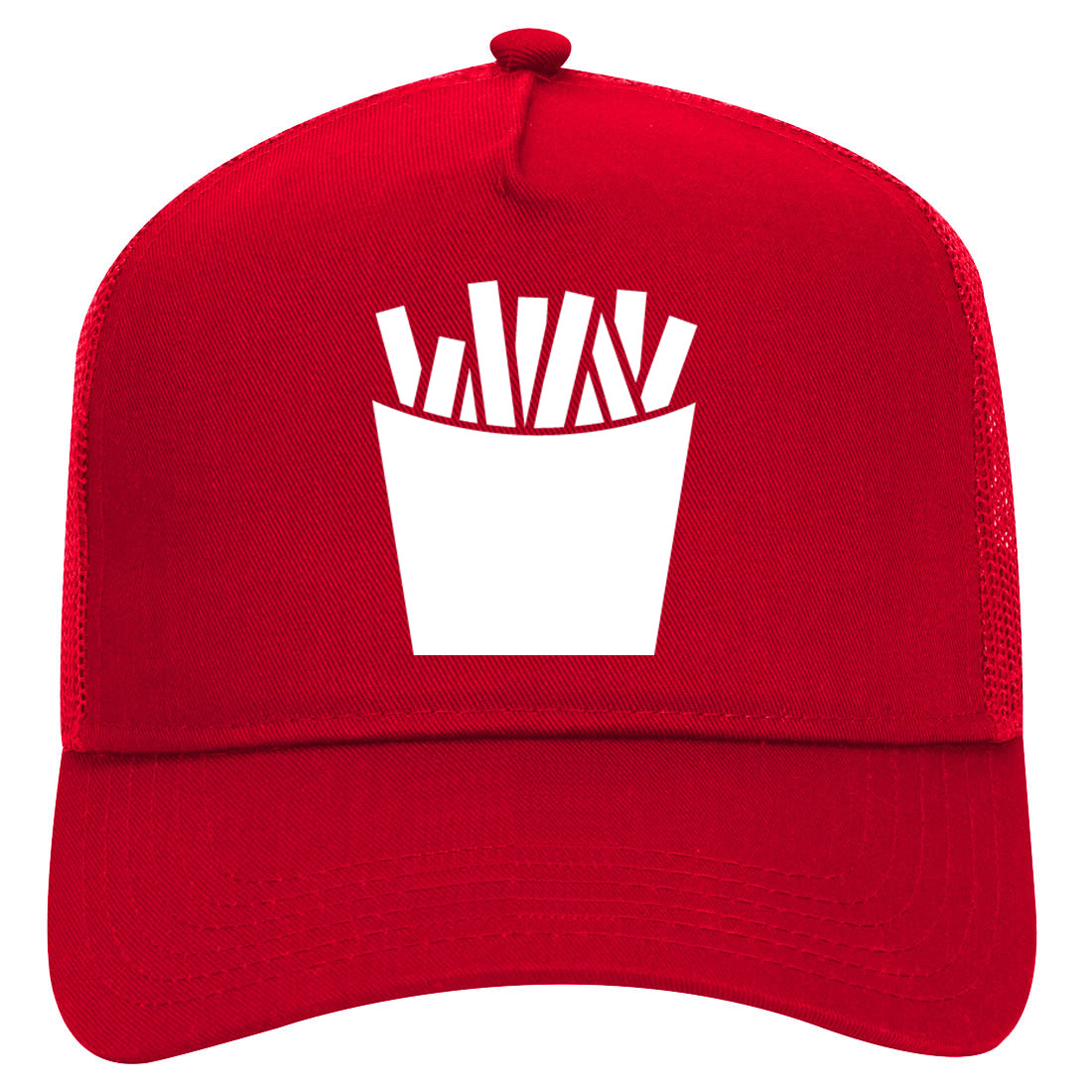 French Fry Fries Mens Mesh Trucker Hat Red