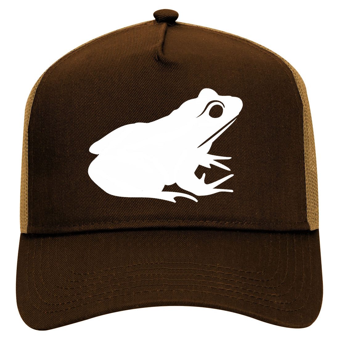 Frog Animal Mens Mesh Trucker Hat Brown