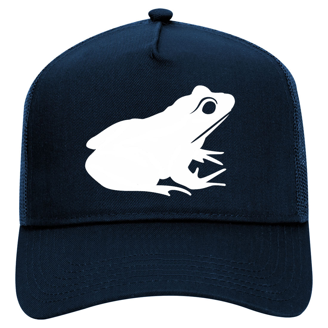 Frog Animal Mens Mesh Trucker Hat Navy Blue