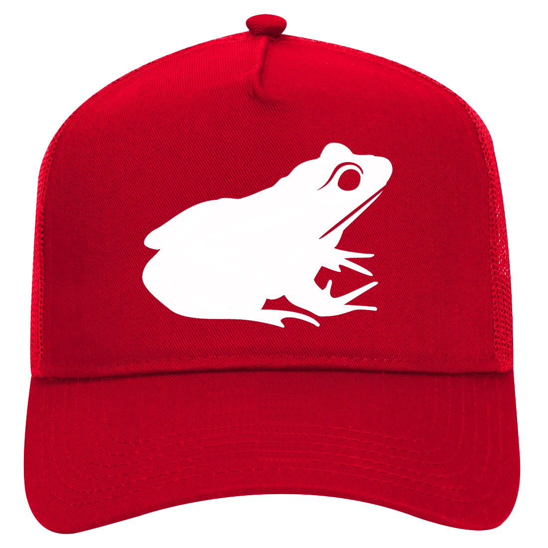 Frog Animal Mens Mesh Trucker Hat Red