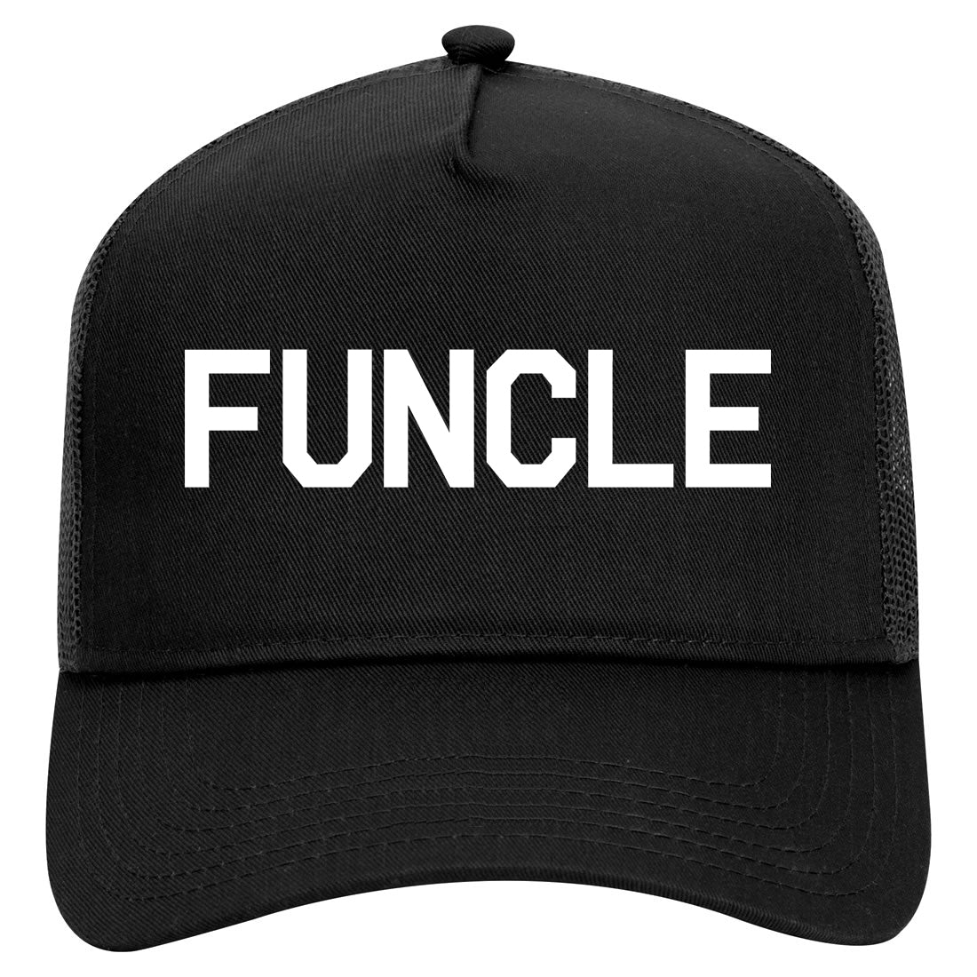 Funcle Fun Funny Uncle Mens Mesh Trucker Hat Black
