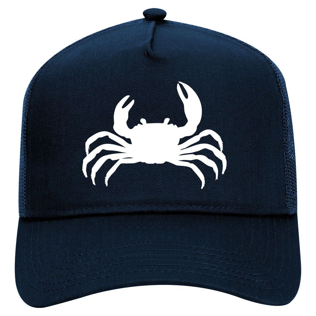Funny Crab Mens Mesh Trucker Hat Navy Blue