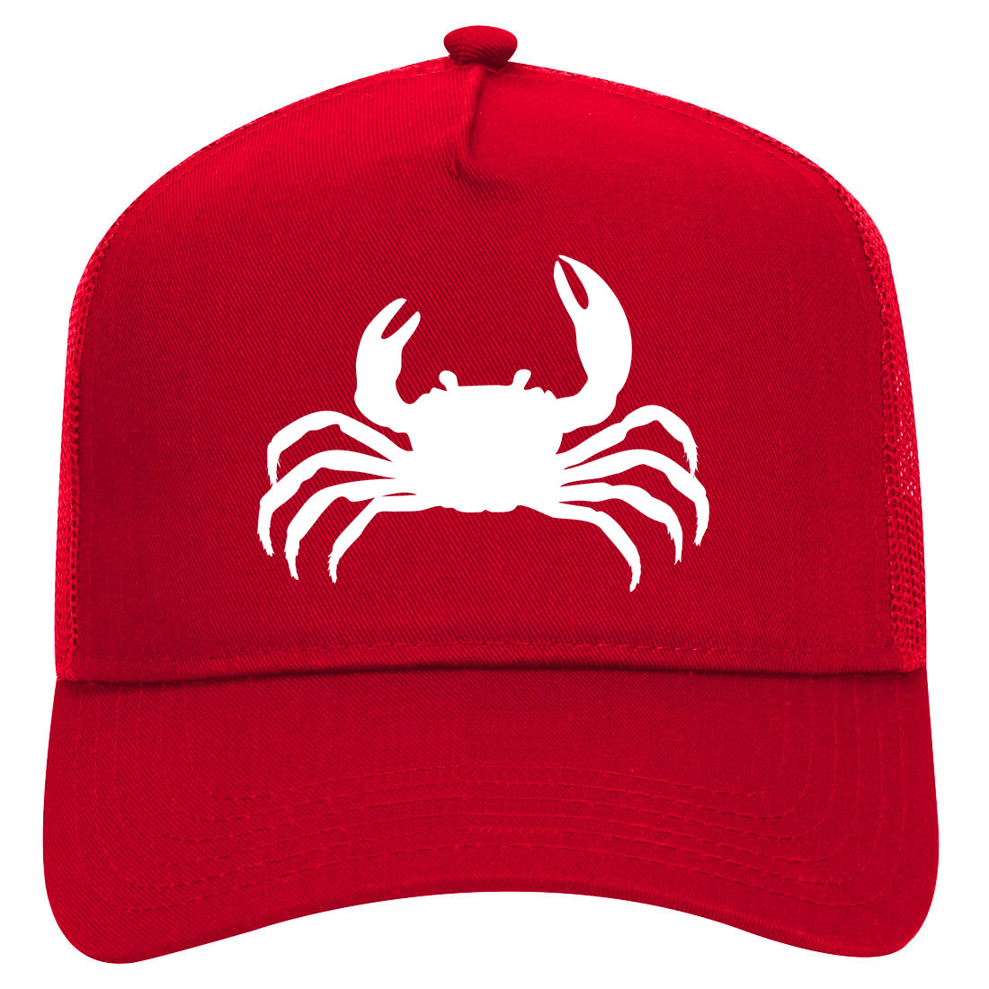 Funny Crab Mens Mesh Trucker Hat Red
