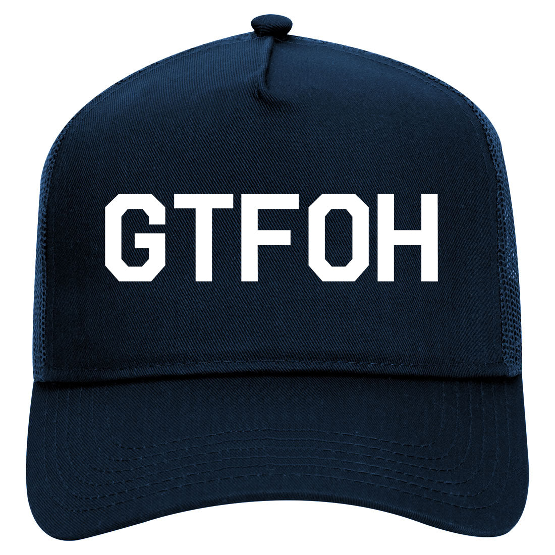 GTFOH Mens Mesh Trucker Hat Navy Blue