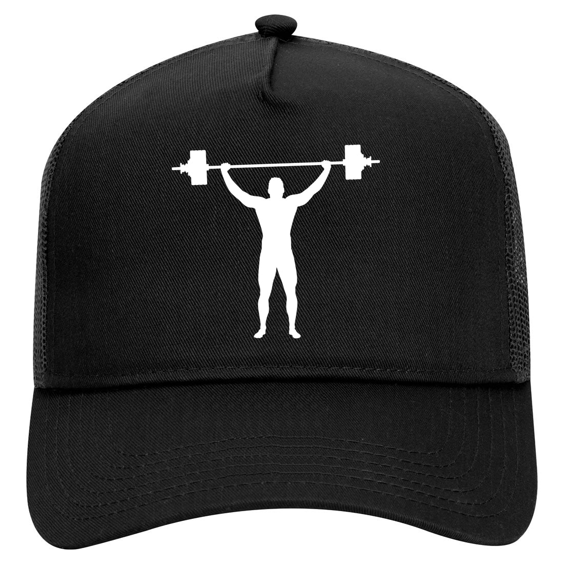GYM Weight Lifting Workout Mens Mesh Trucker Hat Black