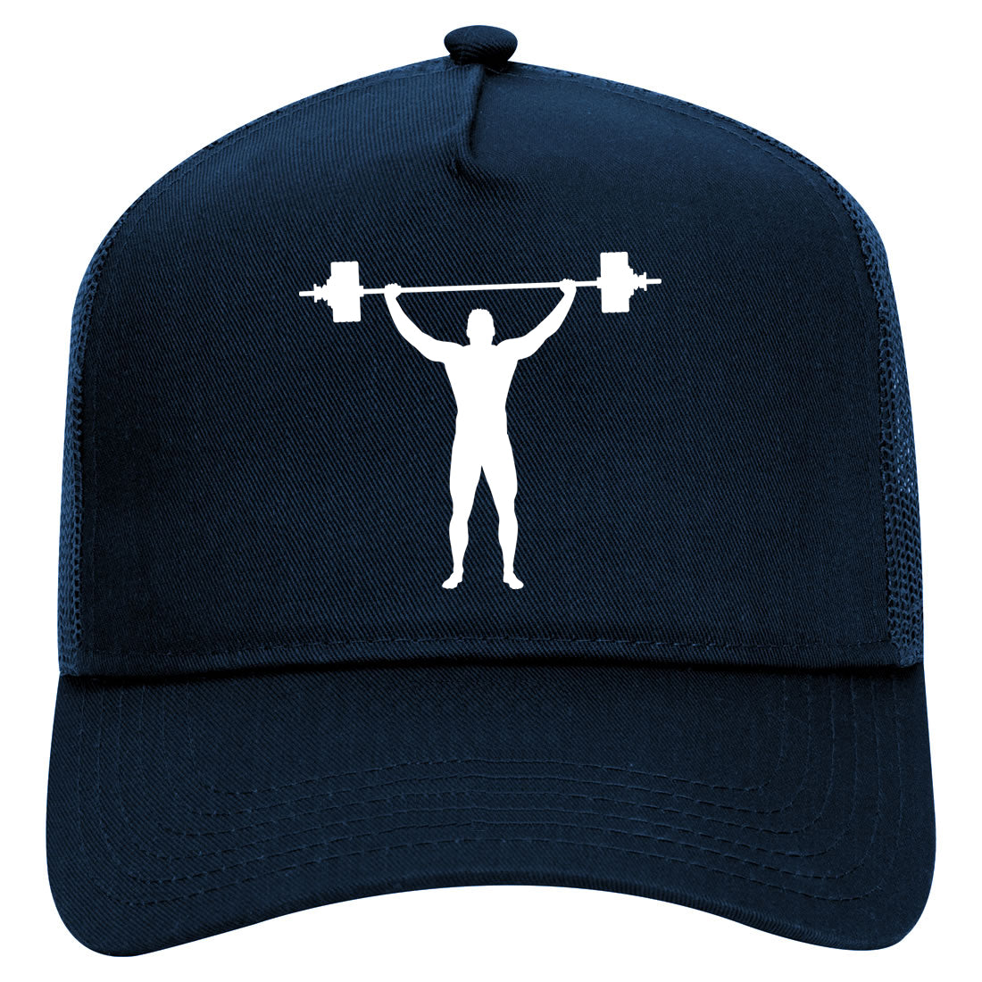 GYM Weight Lifting Workout Mens Mesh Trucker Hat Navy Blue
