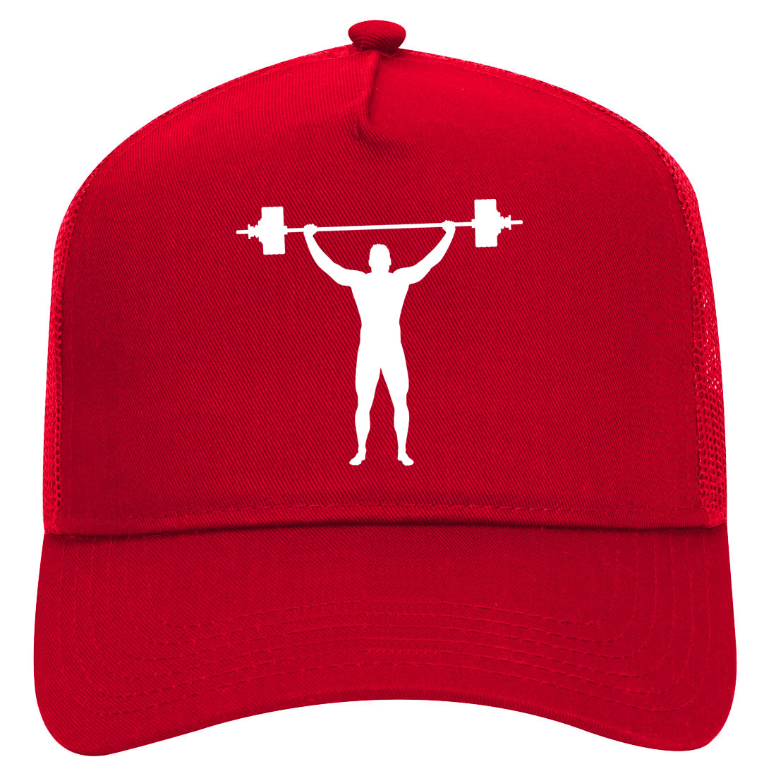 GYM Weight Lifting Workout Mens Mesh Trucker Hat Red