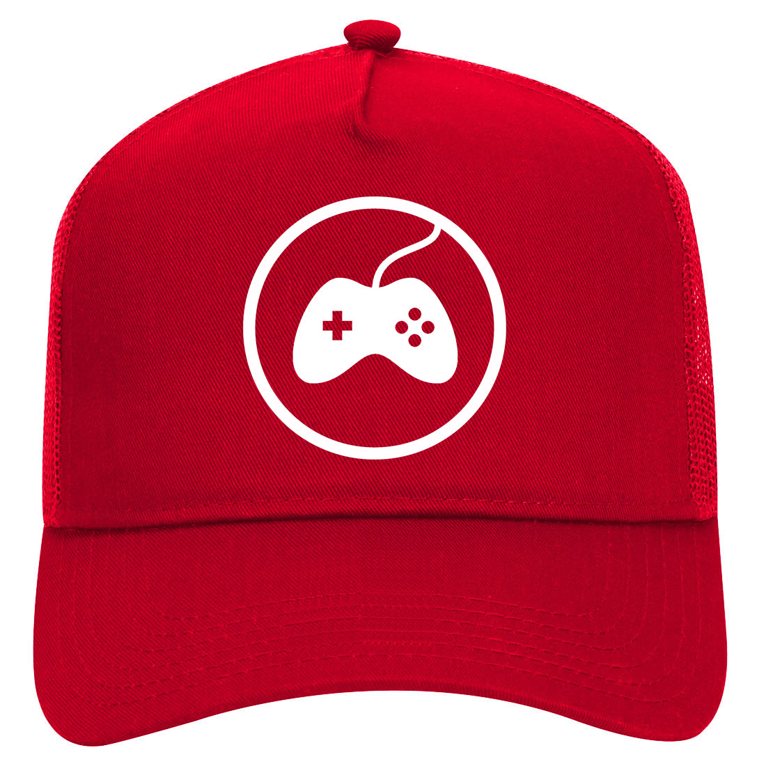 Gaming Game Controller Mens Mesh Trucker Hat Red