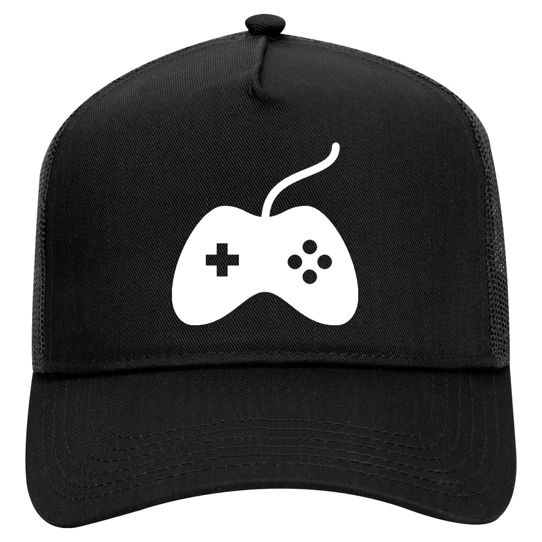 Gaming Joystick Filled icon Mens Mesh Trucker Hat Black