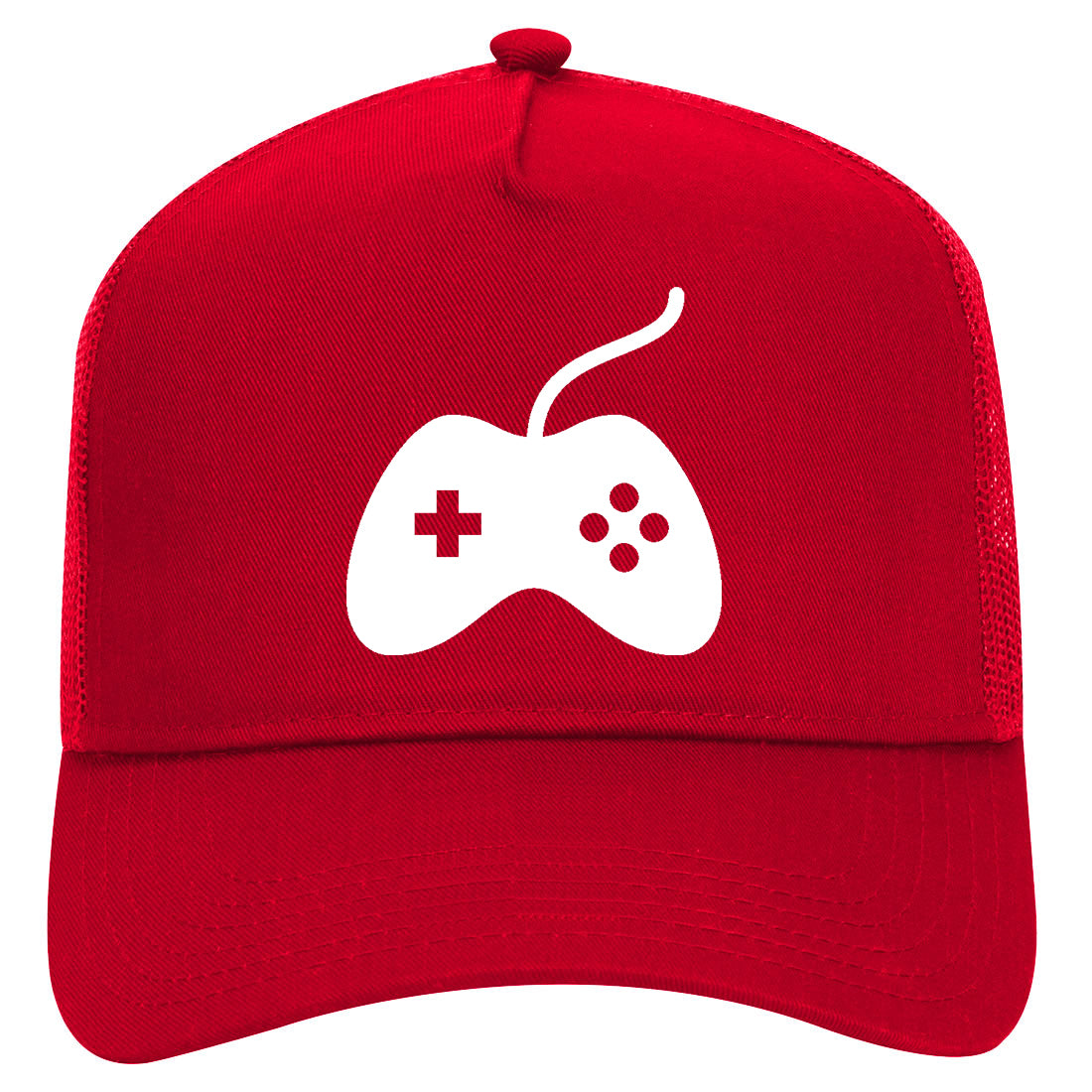 Gaming Joystick Filled icon Mens Mesh Trucker Hat Red