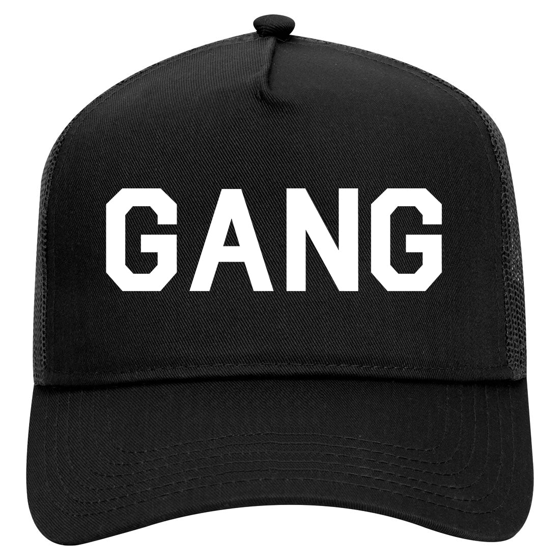 Gang Squad Mens Mesh Trucker Hat Black