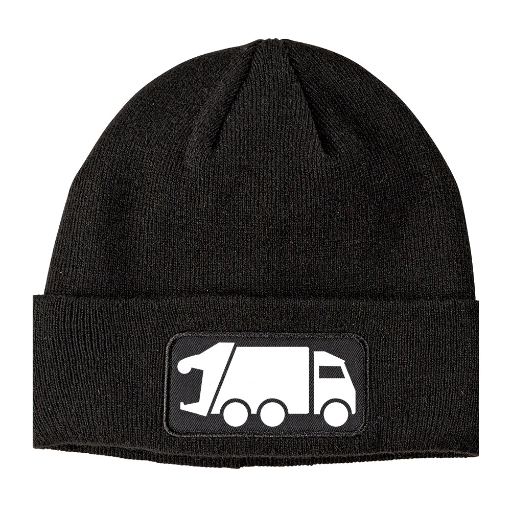Garbage Truck Winter Knit Adult Beanie Hat Black