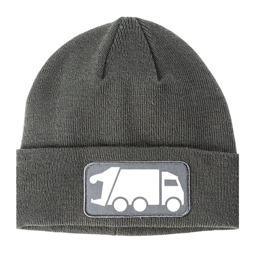 Garbage Truck Winter Knit Adult Beanie Hat Grey