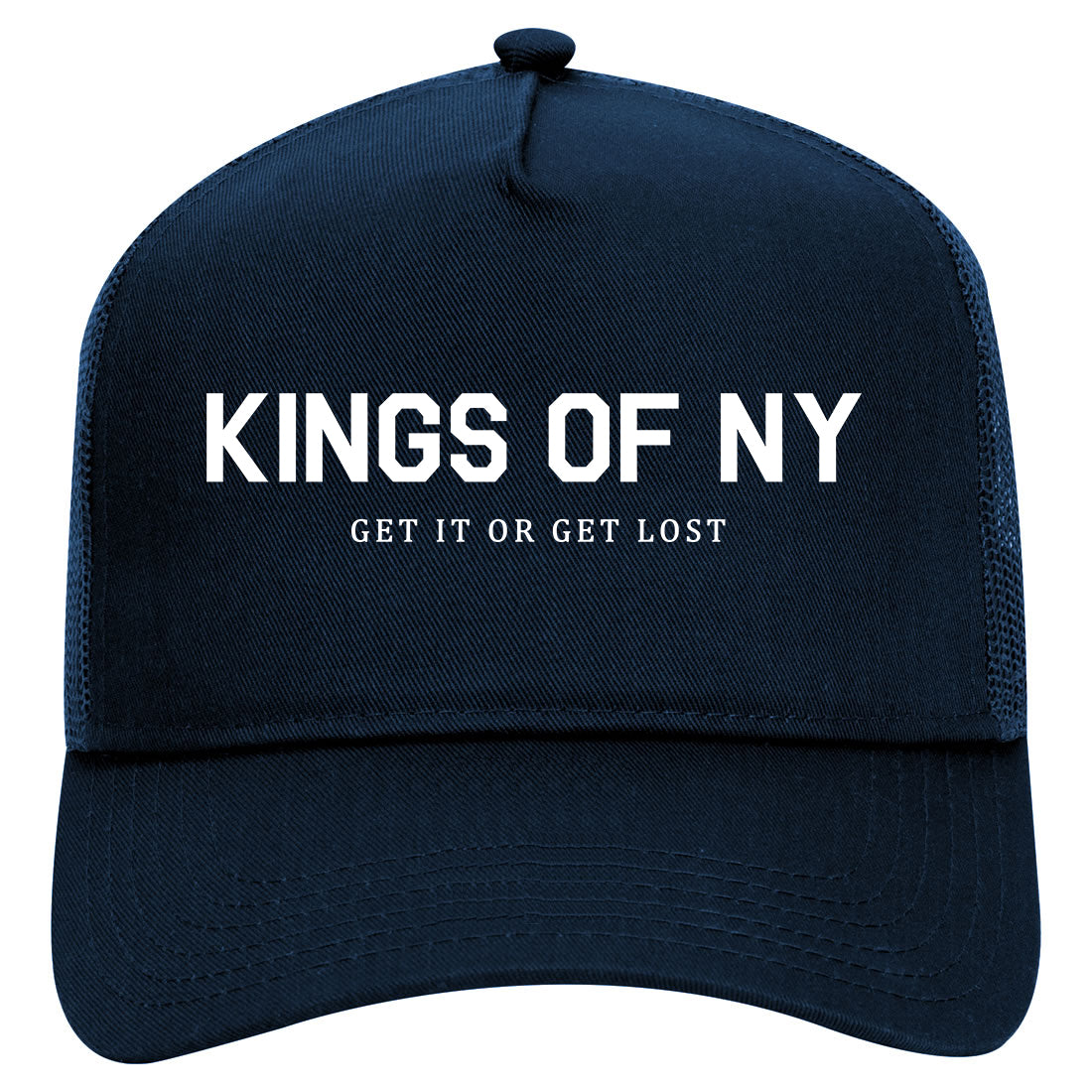 Get It Or Get Lost Mens Mesh Trucker Hat Navy Blue