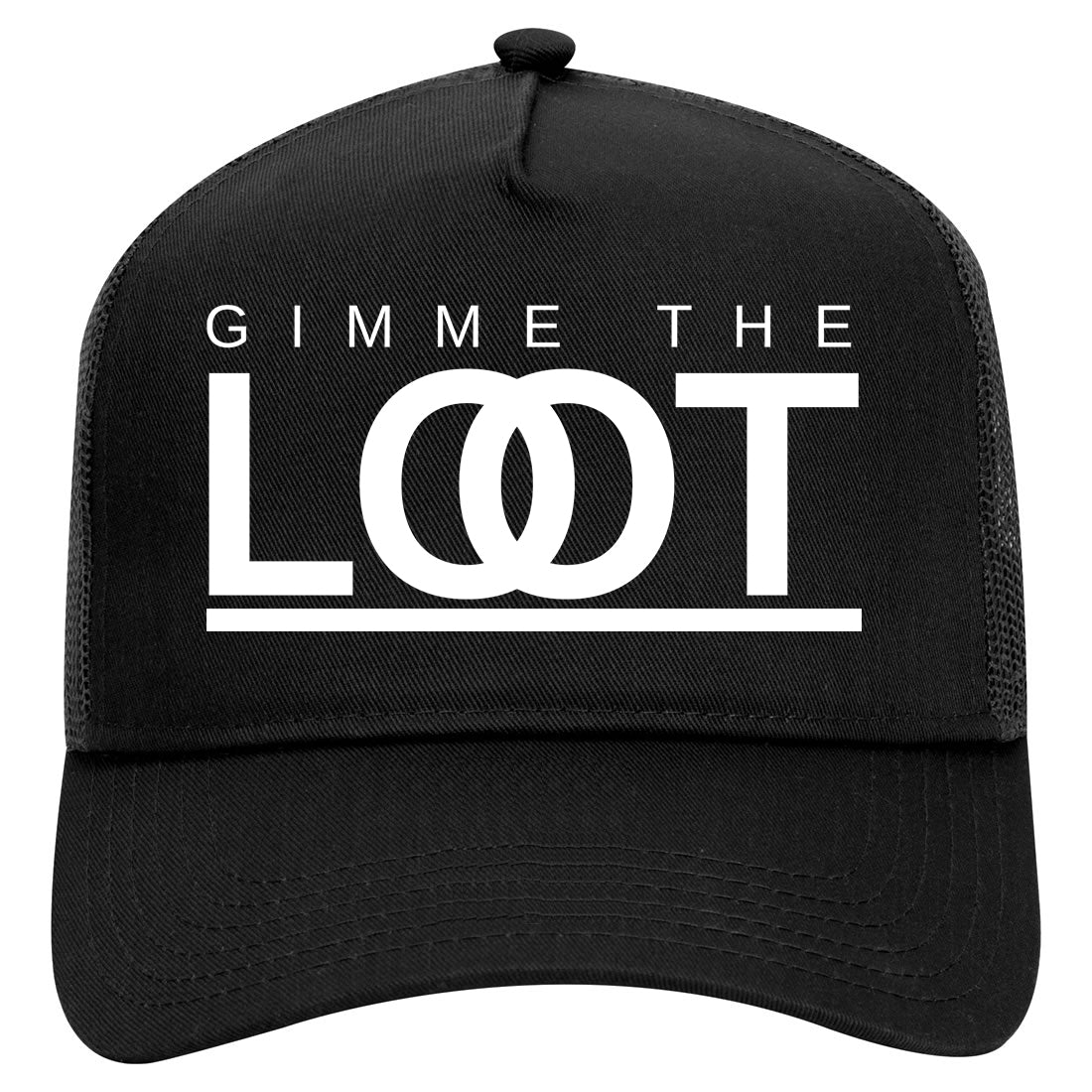 Gimme The Loot Mens Mesh Trucker Hat Black